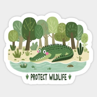 Crocodile Protect Wildlife Sticker